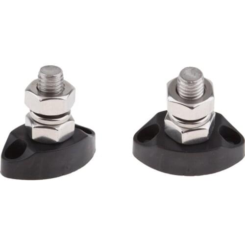 2 Packs Black Junction Block Power Post Insulated Terminal Stud 10mm 3/8inch