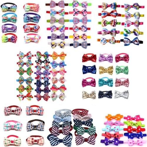 20 Pcs Pet Grooming Accessories Many Style Hot Sell Pet Dog Bow Tie Adjustable Dog Cat Collar Necktie Dog Product Supplies