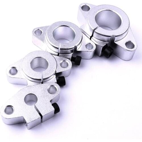 4PCS SHF8/SHF12/SHF16/SHF20 8/12/16/20mm Flange Mount Linear Rail Aluminum Alloy Shaft Support Linear Rod Shaft Support