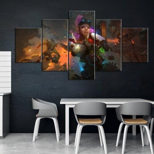 5 Piece Decorative Painting Poster Game Home Mural HearthStone: Heroes Of Warcraft Game Animation Art Wall Decor Paintings