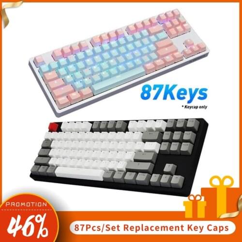 87Pcs/Set Key Caps PBT Color Matching Light-proof Mechanical Keyboard Key Caps Keycaps Mechanical Keyboard Replacement Key Caps