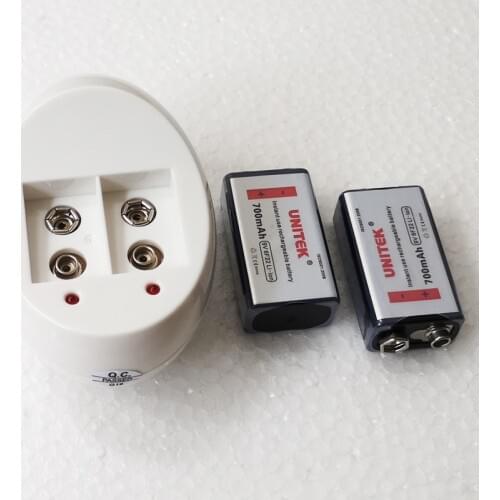 700mAh 9V Rechargeable Li-ion Battery 6F22 lithium ion cell for wireless microphone Guitar EQ smoke alarm detector Rc helicopter
