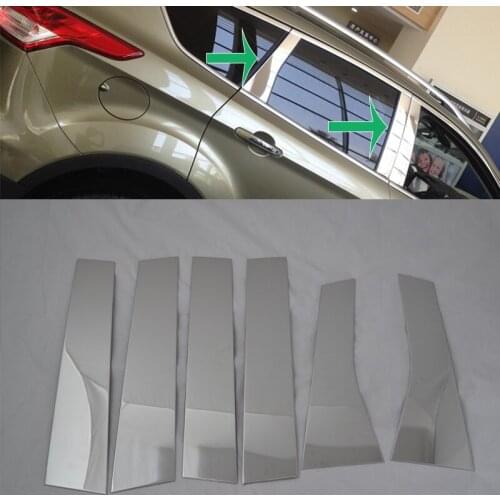 Car Accessories Exterior Stainless Steel Window Centre Pillars Cover Molding Cover Trim For Ford Kuga/Escape 2013 Car-styling
