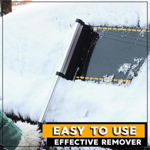 Auto Care Retractable Extendable Telescoping Snow Brush Ice Scraper for Winter Car Vehicle Windshield with Stiff Bristle Brush