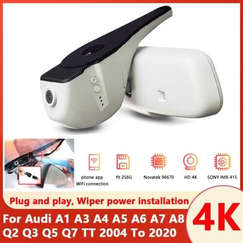 Plug and play Car DVR Wifi Video Recorder Camera dash cam For Audi A1 A3 A4 A5 A6 A7 A8 Q2 Q3 Q5 Q7 TT 2004 To 2020 Full HD 4K