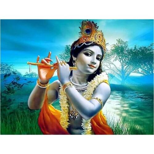 Buddha India Ganesha Printed Water-Soluble Canvas 11CT Cross-Stitch Set Embroidery DMC Threads Knitting Handmade Promotions