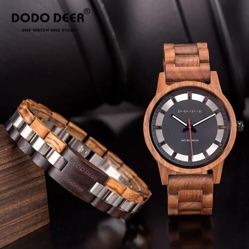 DODO DEER Wooden Wristwatches Men Wood Bracelet Color Dial Luminous Fashion Watch Unique Gift for Him Dropshipping Мужские часы