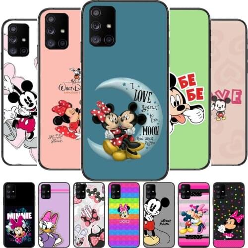 Minnie Mouse Disney Heart Phone Case Hull For Samsung Galaxy A50 A51 A71 A70 A52 A40 A30 A31 A80 A20E 5G S Black Shell Art Cell