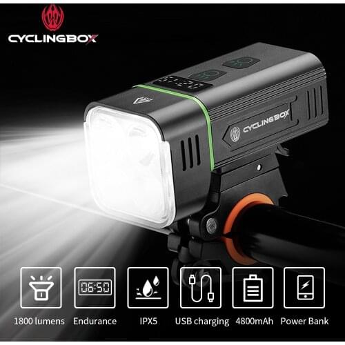 CyclingBOX Bicycle Light Rainproof USB Charging Far Near Lights LED Cycling Lights Front Headlight Flashlight Bike Accessories