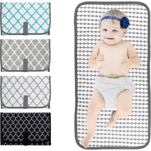Baby Waterproof Cloth Portable Cotton Changing Station Newborn Infant Lightweight Travel Home Diaper Changer Mat With Pockets