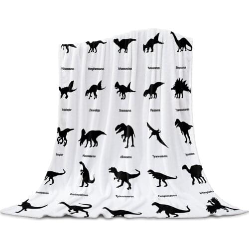 Dinosaur Species Throw Blanket for Sofa Christmas Decoration Bedspread Portable Microfiber Flannel Blanket