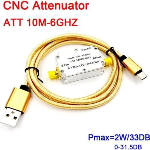 DYKB ATT 10M-6GHZ 2W CNC attenuator step 0.5DB 0-31.5 CNC range FOR HAM radio Receiver IF Frequency TYPE-C power
