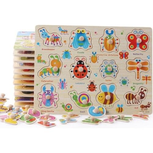 Puzzle learning cognitive puzzle childrens wooden hand grasp cognitive puzzle toys childrens educational toys