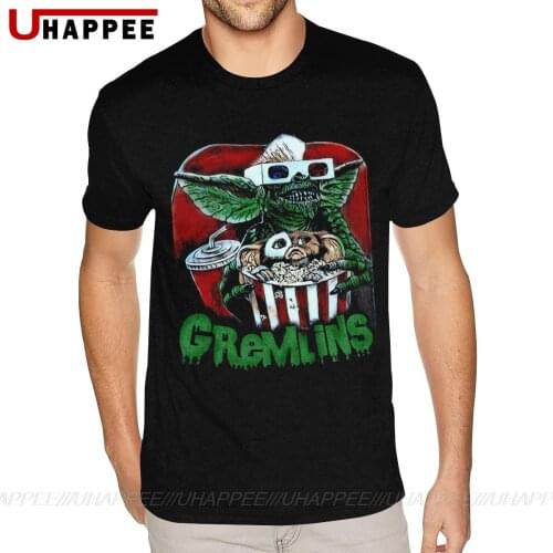 Harajuku Movie Gremlins Gizmo Monster Gremlin T Shirt Mens 6XL Short Sleeved Yellow Crew Neck Shirt
