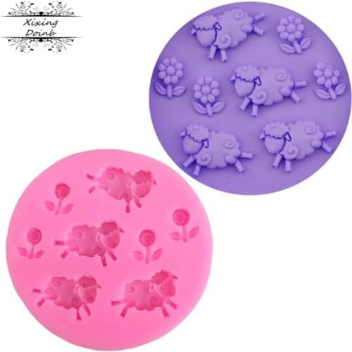 DIY baking tool sheep / flower shaped soft candy silica gel mold cake biscuit mold candy chocolate mold cake decoration