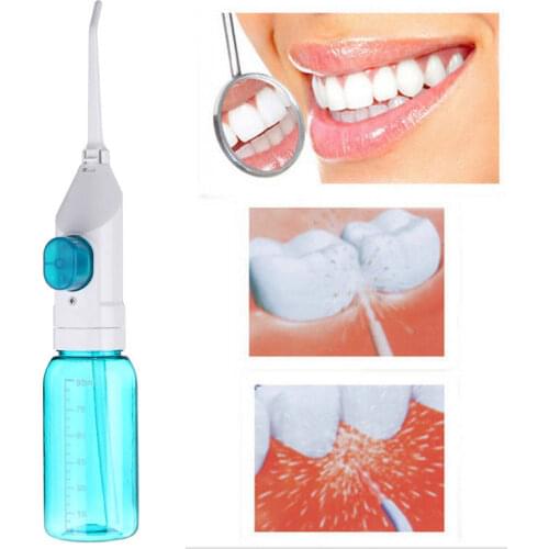 Dual Using Oral Irrigator With Nasal Nozzle Cordless Oral & Nasal Jet Water Flosser Manual Teeth & Nose Cleaning Caring Device