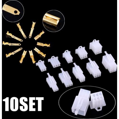 10set 2.8mm Automotive Electrical Wire Connector Terminals Plug Motorcycle Ebike Car L Male Female Cable Connector Terminal Kits