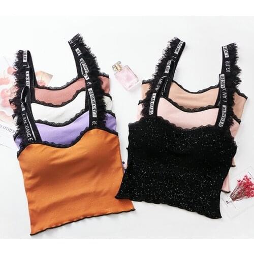 Sexy Women Tank Top Beauty Back Paded Girls Vest Crop Tee Camisole Shinning Feminino Top топ Comfortable Cami топики женские