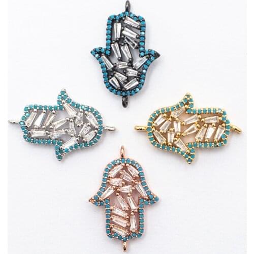 Palm Copper Zircon Miniature Connector Jewelry Necklace Bracelet Connector Jewelry Making Ladies Bracelet Necklace Hole