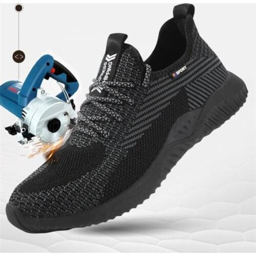 Male Indestructible Work Shoes Sneakers Men Boots Anti-puncture Safety Shoes Men Anti-smash Work Boots Steel Toe Shoes Footwear