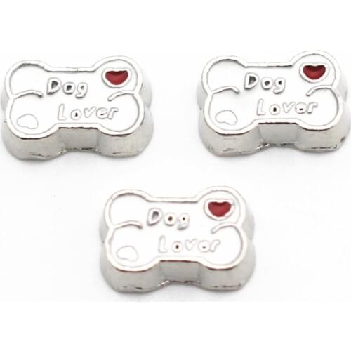 Wholesale 10pcs/lot Dog Lover Floating Charms Fit Living Glass Floating Lockets Bracelet DIY Charms Jewelry