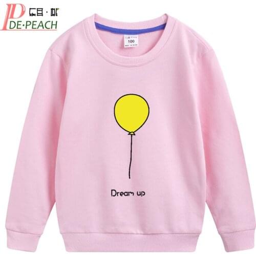 DE PEACH Autumn Baby Boys Casual Sweatshirts Girls Pullover Sweatshirt Children Cotton Loose Bottoming Shirts Teenager Kids Coat
