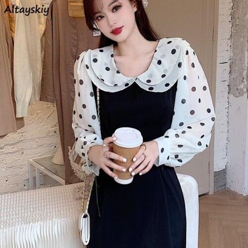 Dress Women All-match Ins Patchwork Soft Ruffled Harajuku Mid-calf Casual Vintage Kawaii Elegant Breathable Spring Clothing Y2K