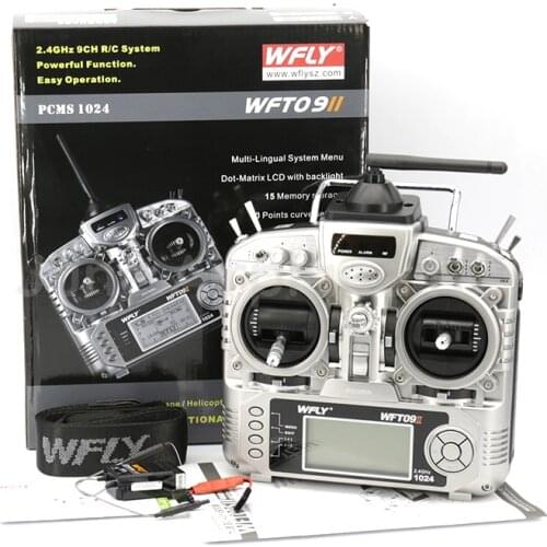 WFLY WFT09II 9.6-12.0V 2.4G 9CH RC Transmitter FPV Remote Controller PPM/PCMS1024 LCD For Multirotor Helicopter Car RC