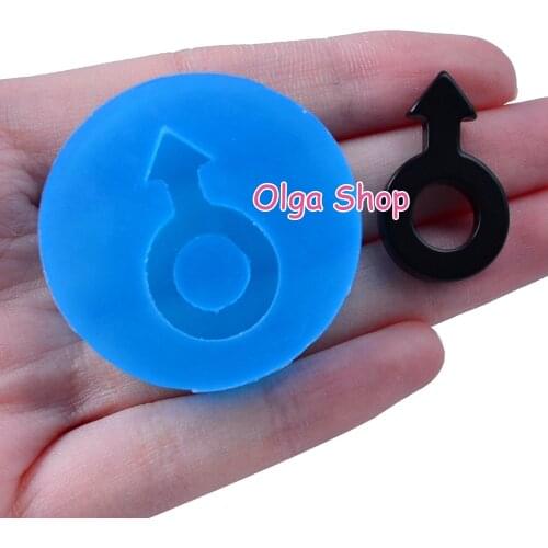 PYL637 27.8mm x 16.9mm Symbol Male Sign Silicone Mold Fondant Cake Decoration Candy Resin Clay Earrings Necklace Craft Soap