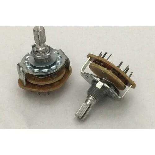 2pcs 1P12T 3P4T 1P8T 2P5T 2P6T 4P3T 6mm Knurled Shaft Dia Band Selector Rotary Switch