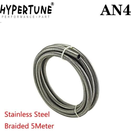 Hypertune - AN4 4AN AN-4 (5.6MM / 7/32" ID)STAINLESS STEEL BRAIDED RACING HOSE FUEL OIL LINE 5 METER/5M HT7111