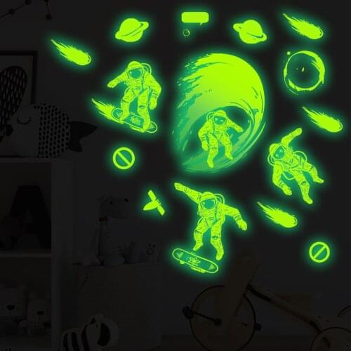 Luminous 3D Space pilot Wall Sticker Luminous Sticker Fluorescent Sticker Childrens Room Color Home Decoration