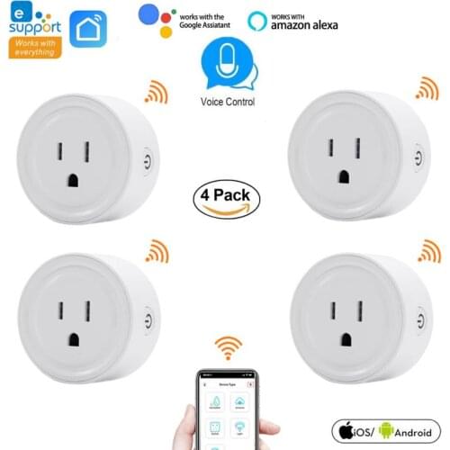 US 10A WiFi Smart Plug Socket With Power Energy Monitor Multi Plug eWeLink APP Control Works With Alexa Google home Assistant