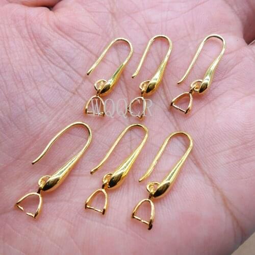 100X Lot Jewelry Findings 925 Silver/18K Gold DIY Jewelry Making Earrings Smooth Surface Clip Hooks Earring Making Supplies