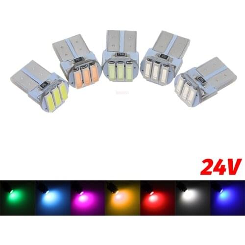 10PCSX 24V CAR LED PCB w5w 194 T10 3 led SMD 7020 t10 7014 3smd Wedge Car Auto LED Light Bulb Lamp White free shipping