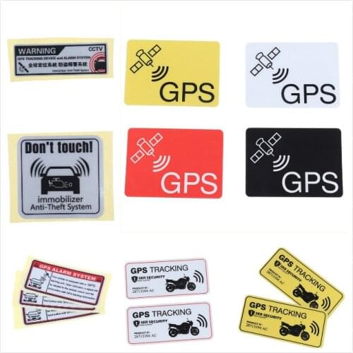 2/3pcs Warning lable GPS TRACKING Alarm system sticker Anti-Theft sticker reflective vinyl sticker for car motocrclye bike
