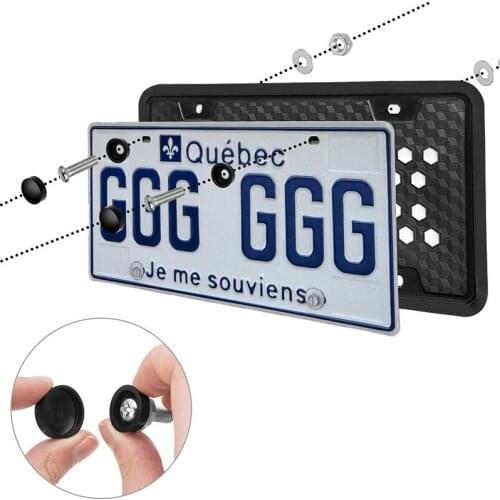 2Pack License Plate Frames Black Front & Back Car License Plate Holder Weather-Proof Universal US Plug