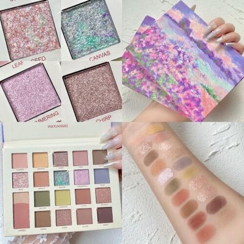 20 Colors Monets Dreamland Eyeshadow Palette Matte Glitter Oil Painting Eyeshadow Makeup Palette Pastels Eye Shadow Pigments