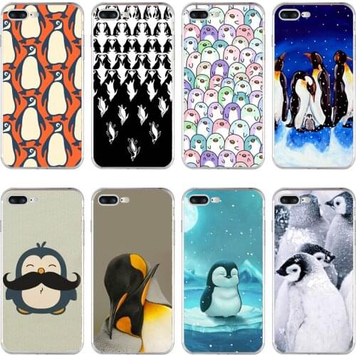 41H Penguin Party Soft TPU Silicone Cover Case For Apple iPhone 6 6s 7 8 plus Case