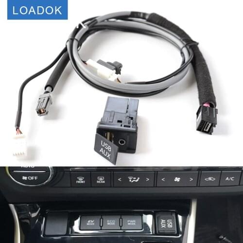5 Pin AtoCoto USB AUX Interface Switch Plug Adapter Harness Cable Kit for Corolla Toyota Camry RAV4 Reiz Prius Verso Highlander