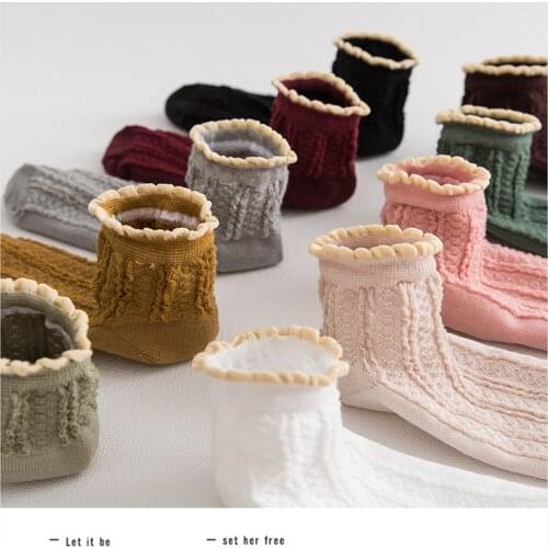 5 Pairs Pack Women Socks Low Tube Twist Knitting Women Girl Old Fashion Casual Socks Cute Japanese Style Lace Curl Ruffle Socks