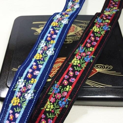 Ethnic tribal miao embroidery lace trim 3.5cm dress collar ribbon woven tape webbing boho gypsy DIY accessory hmong india thai