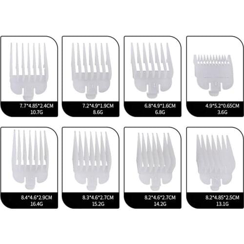 8PCS Hair Clipper Guide Comb Set Spare Parts Limit Combs Hair Trimmer Guards Attachments Hair Salon Tool Set