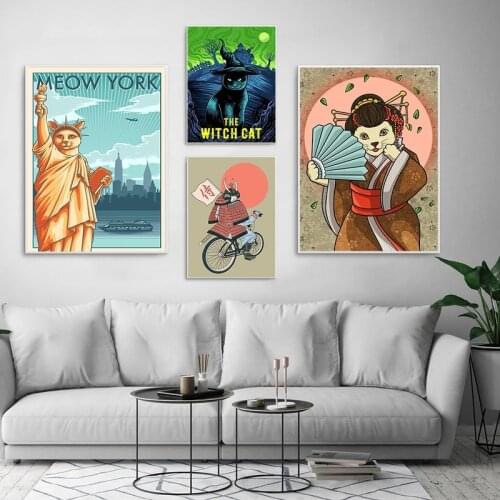 When Geisha Take A Selfie Geisha A Samurai Rider Abstract Nordic Canvas Painting Poster Print Wall Art Modern Picture Home Decor