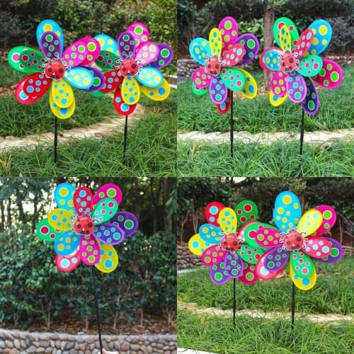 Sequins Colorful Dot Windmill Wind Spinner Pinwheels Home Garden Yard Decoration Kids Toys New