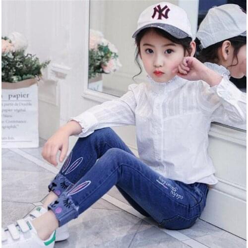 New Girls Jeans Medium Big Childrens Trousers Stretch Childrens Jeans Childrens Wear Trousers girls pants kids pants