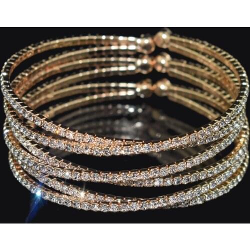 Elegant Trendy Gold Silver Plated Rhinestone Cross Cuff Bracelets Bangles for Women Girl Crysta Bracelets & Bangles Jewelry Gift