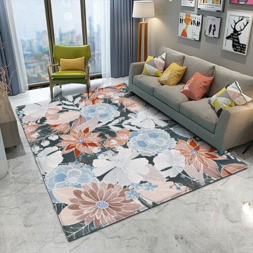 New Rose Flower Pattern Carpet Printed Flannel Area Rug Room Floor Printed Carpet For Living Room Bedroom Home Decorative Crapet