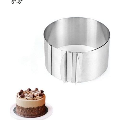 Mousse Ring Molds Mould Dessert Accessories Kitchen Adjustable Stainless Steel Bakeware Tools 3D Round & Square Baking Moulds