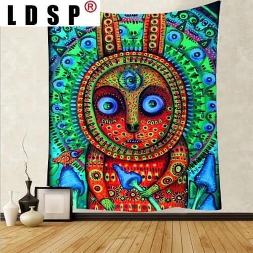 LDSP Skull Tapestry Hippie Psychedelic Sun Postmoern Wall Art Hanging Bohemian Tapestries Tablecloth Carpet Bed Cover Home Decor